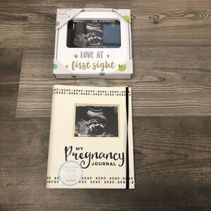 Pearhead Pregnancy Journal and Sonogram Frame Set - Cream and Black‎